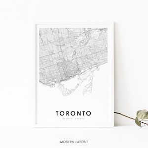 Impressão de mapa de Toronto Ontário, pôster de arte de mapa do Canadá, impressão de mapa de estradas da cidade, decoração de parede de quarto de berçário, mapa para impressão