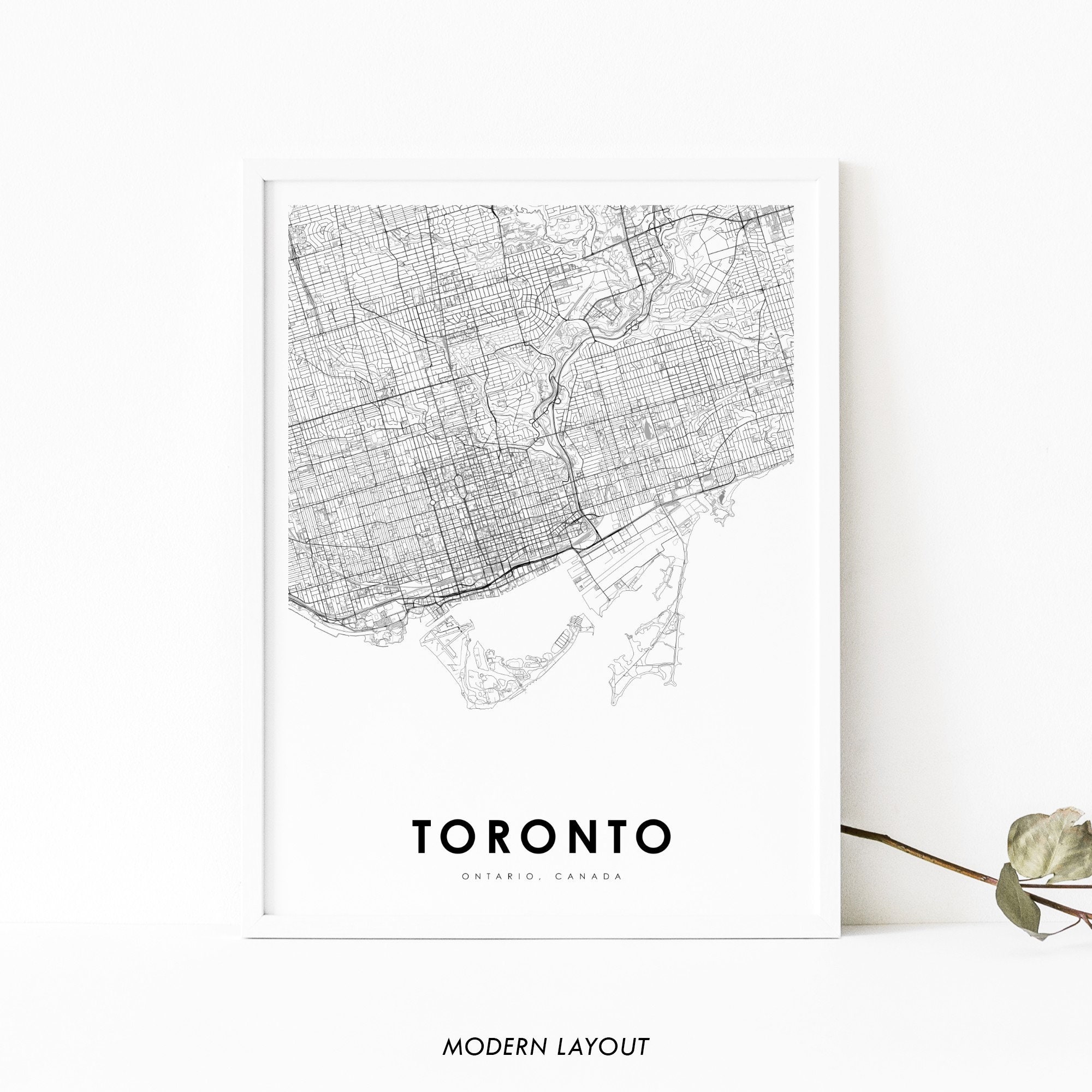 Toronto Ontario Map Print, ON Canada Map Art Poster, City Street Road Map Print, Nursery Room Wall Office Decor, Printable Map