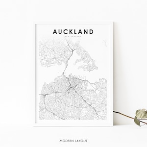 Auckland Neuseeland Karte Druck, Neuseeland Karte Kunst Poster, Nordinsel, Stadt Straße Straßenkarte Druck, Kinderzimmer Wand Büro Dekor, druckbare Karte