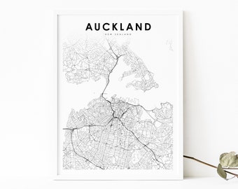 Auckland New Zealand Map Print, NZ Map Art Poster, North Island, City Street Road Map Print, Nursery Room Wall Office Decor, Printable Map