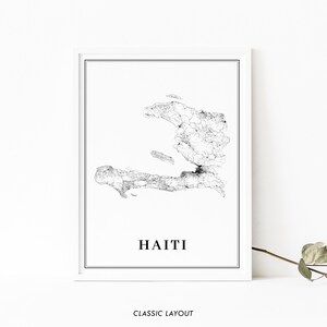 Haiti Map Print, Road Map Art Poster, Haïti Ayiti Hayti Haitian Domican ...