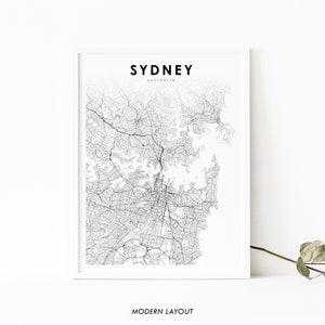 Sydney Area Australien Karte Print, NSW Karte Kunst Poster, New South Wales, Stadt Straße Karte Druck, Kinderzimmer Wand Büro Dekor, druckbare Karte