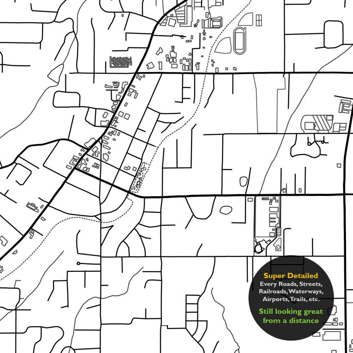 Paradise CA Map Print California USA Map Art Poster Butte Etsy