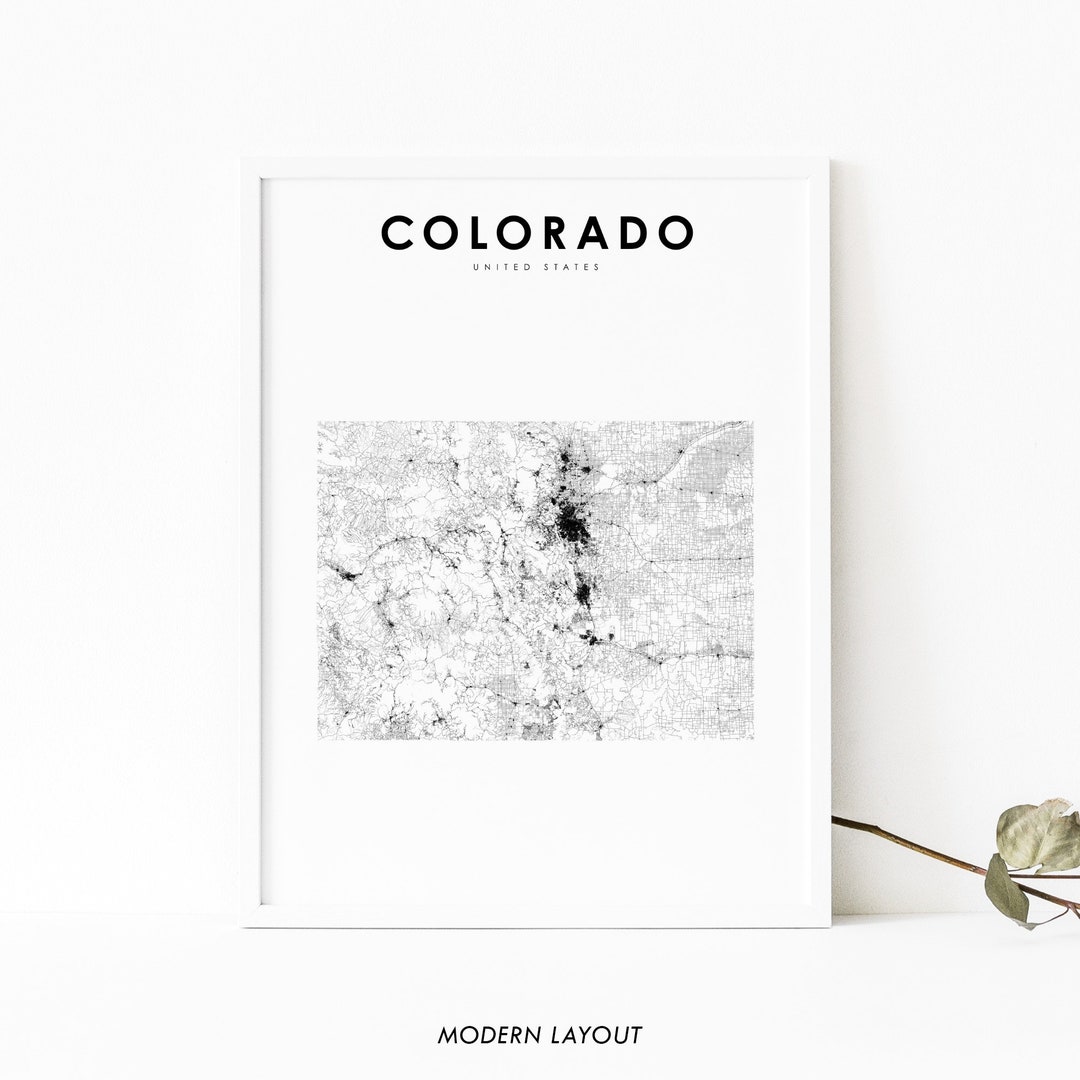 Colorado State Road Map' Poster, picture, metal print, paint by Clark Colorado State Road Map' Poster, picture, metal print, paint by Clark