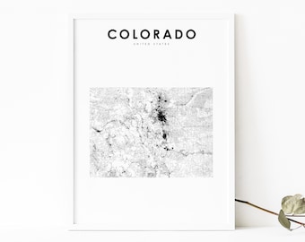 Colorado Map Print, State Road Map Print, CO USA United States Map Art Poster, Nursery Room Wall Office Decor, Printable Map