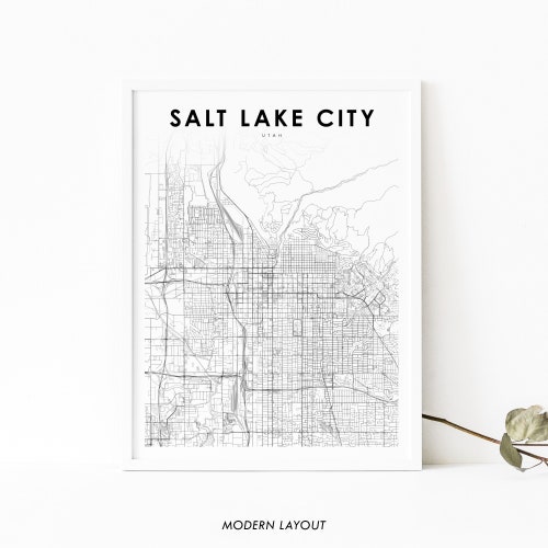 Salt Lake City Map Print Full Color Map Poster - Etsy