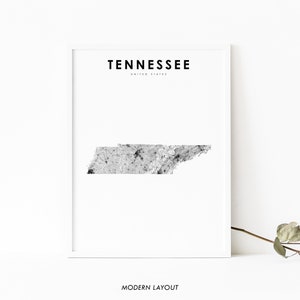 Tennessee Map Print, State Road Map Print, TN USA Verenigde Staten Kaart Art Poster, Kinderkamer Wall Office Decor, Afdrukbare kaart