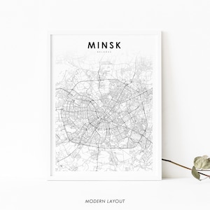 Minsk Area Belarus Map Print, Минск Беларусь Map Art Poster, City Street Road Map Print, Nursery Room Wall Office Decor, Printable Map