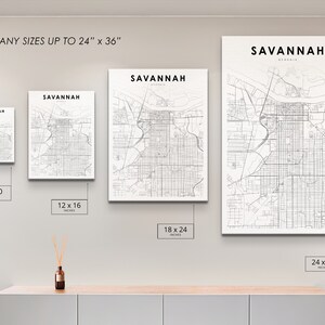Downtown Savannah GA Map Print, Georgia USA Map Art Poster, City Street Road Map Print, Nursery Room Wall Office Decor, Printable Map image 5
