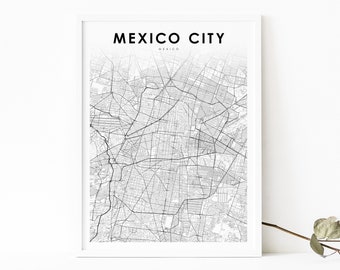 Mexico City Mexico Map Print, Map Art Poster, Ciudad de México City Street Road Map Print, Nursery Room Wall Office Decor, Printable Map