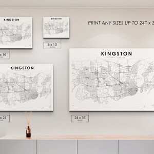 Kingston Ontario Map Print, ON Canada Map Art Poster, City Street Road ...