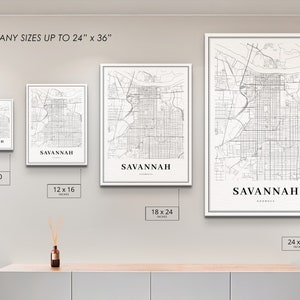 Downtown Savannah GA Map Print, Georgia USA Map Art Poster, City Street Road Map Print, Nursery Room Wall Office Decor, Printable Map image 6