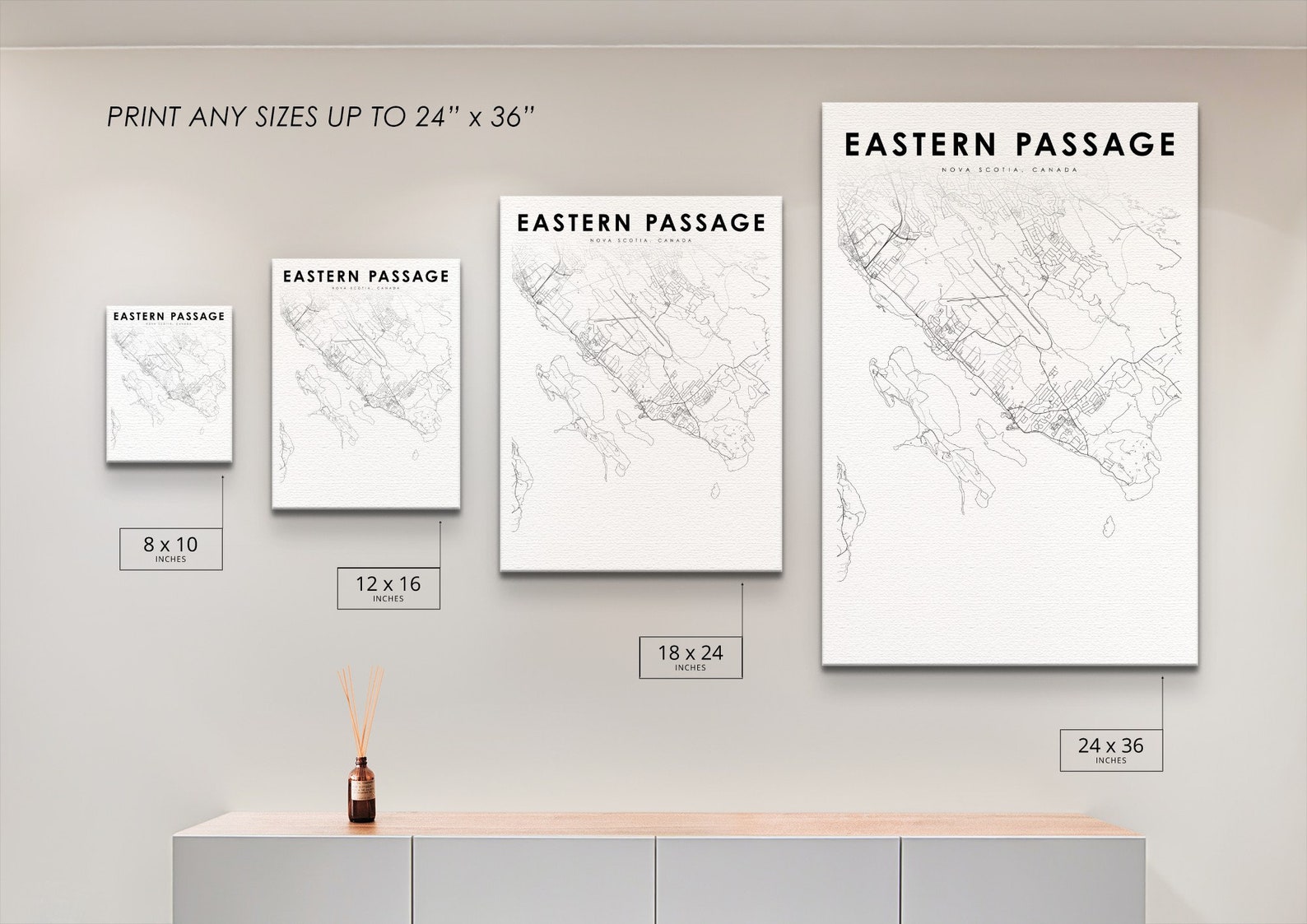 Eastern Passage Nova Scotia Map Print NS Canada Map Art Etsy