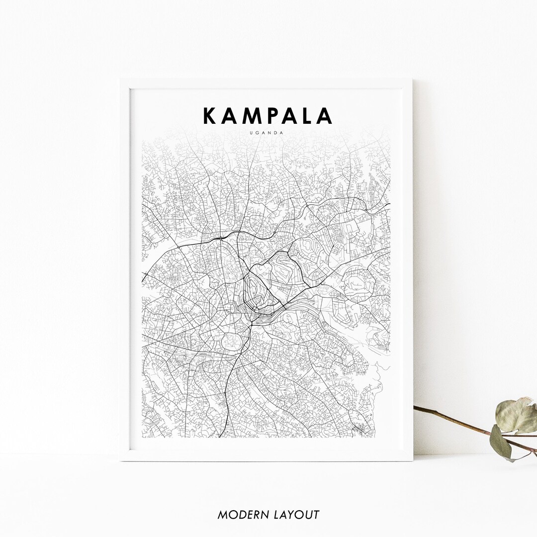 Kampala Uganda Map Print Map Art Poster Africa City Street - Etsy