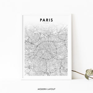 Paris Region Frankreich Karte Print, Karte Kunst Poster, française, Stadt Straße Road Map Print, Kinderzimmer Wand Büro Dekor, druckbare Karte