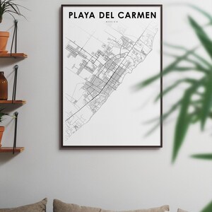 Playa del Carmen Mexico Map Print, Map Art Poster, Riviera Maya, City Street Road Map Print, Nursery Room Wall Office Decor, Printable Map image 3