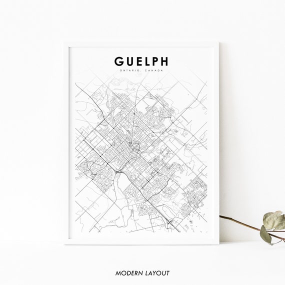 Guelph Ontario Map Print On Canada Art Poster Kitchener - Wall Decals Kitchener Waterloo Guelph Ontario Map Print On Canada Art Poster Kitchener - Wall Decals Kitchener Waterloo