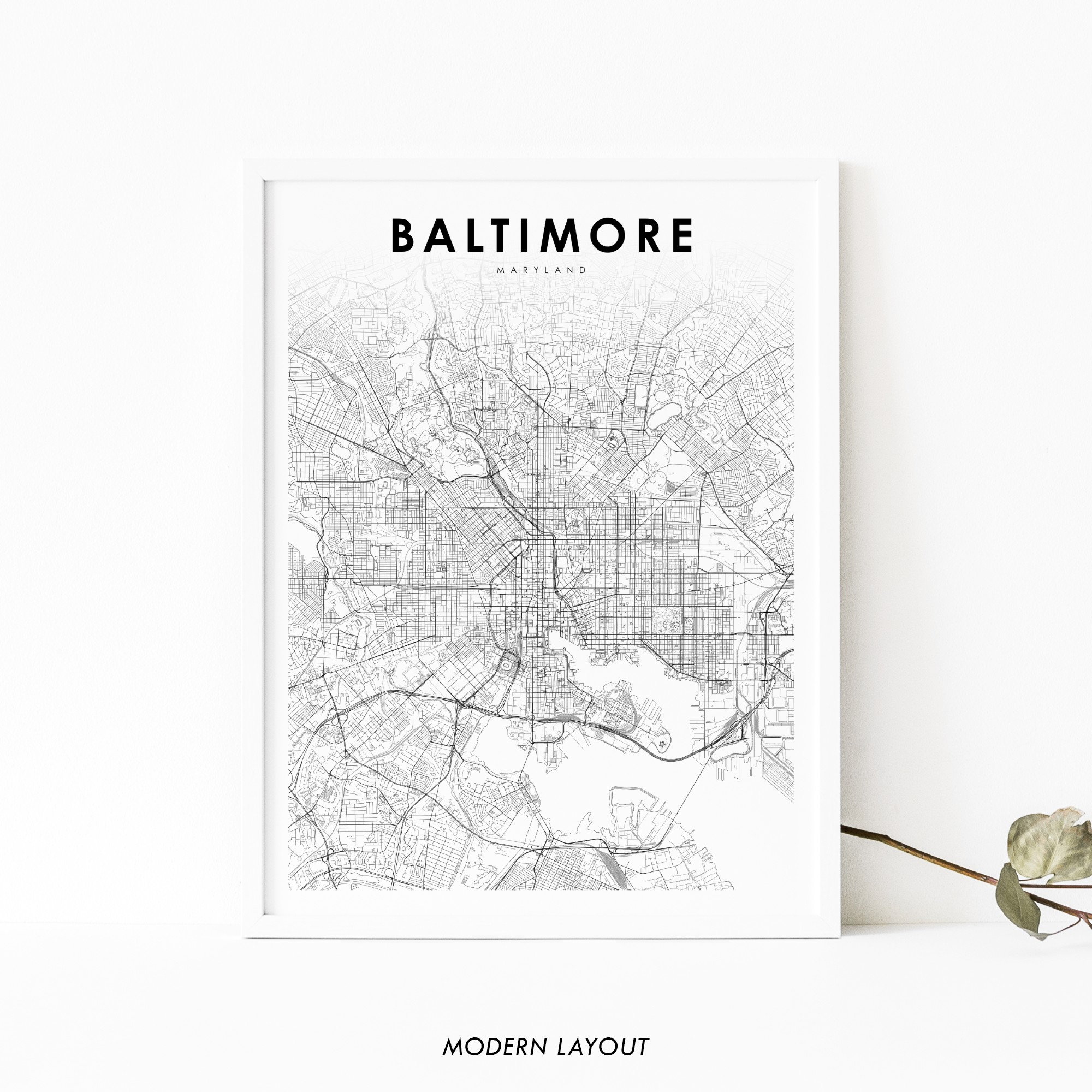 Baltimore Printable Map Baltimore Map Download BALTIMORE MAP PRINT Map Of Baltimore Map Download High Res Map Baltimore Map Maryland