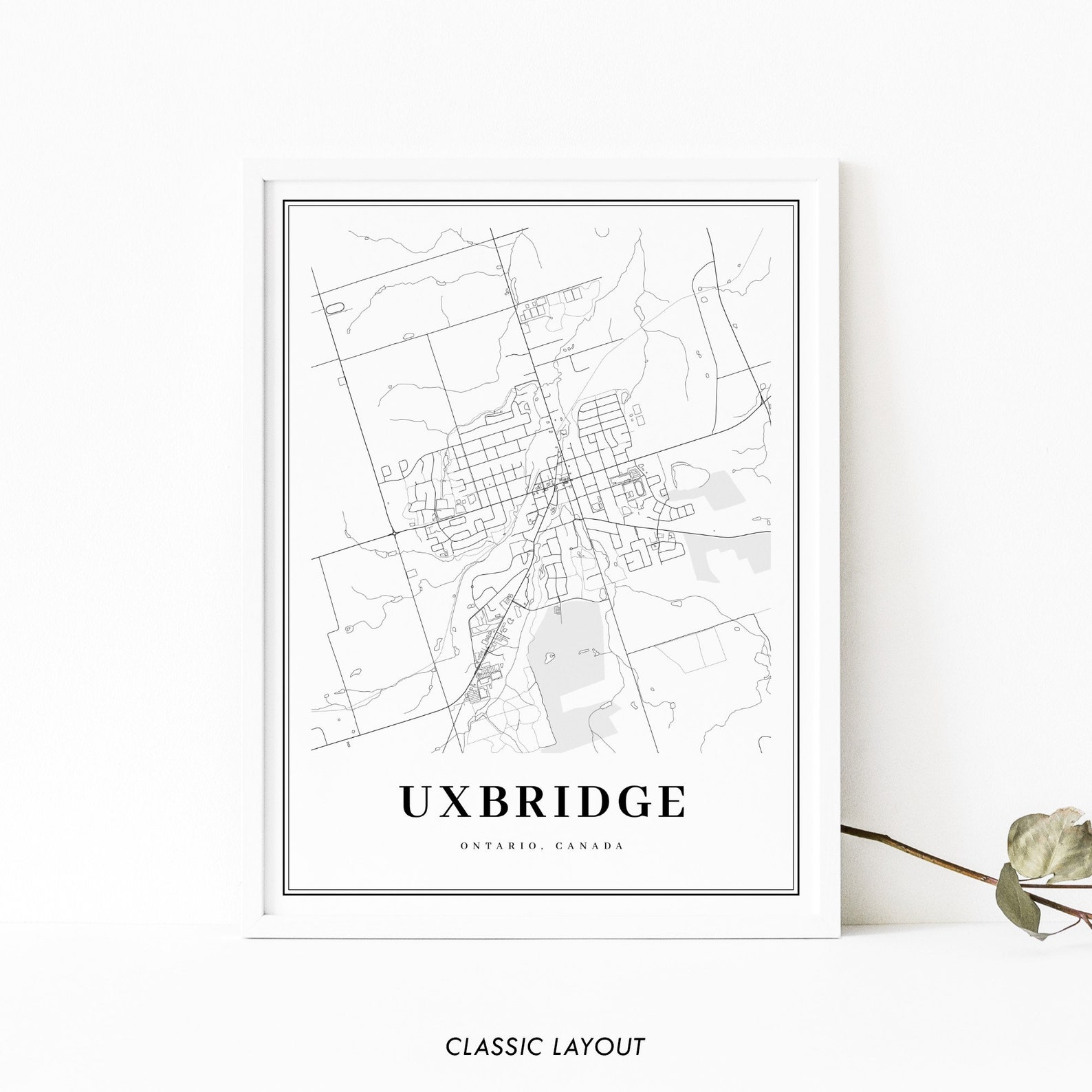 Uxbridge Ontario Map Print Durham ON Canada Map Art Poster Etsy