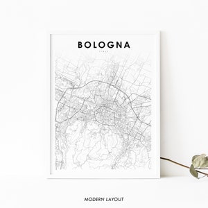 Bologneser Italien Karte Druck, Bononia Italia Karte Kunst Poster, Emilia-Romagna Stadtstraße Straßenkarte Drucken, Kinderzimmer Büro Wanddekoration, bedruckbar
