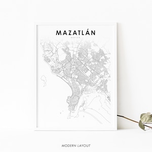 Mazatlan Mexico Map Print, Map Art Poster, Mazatlán Ciudad de México, City Street Map Print, Nursery Room Wall Office Decor, Printable Map