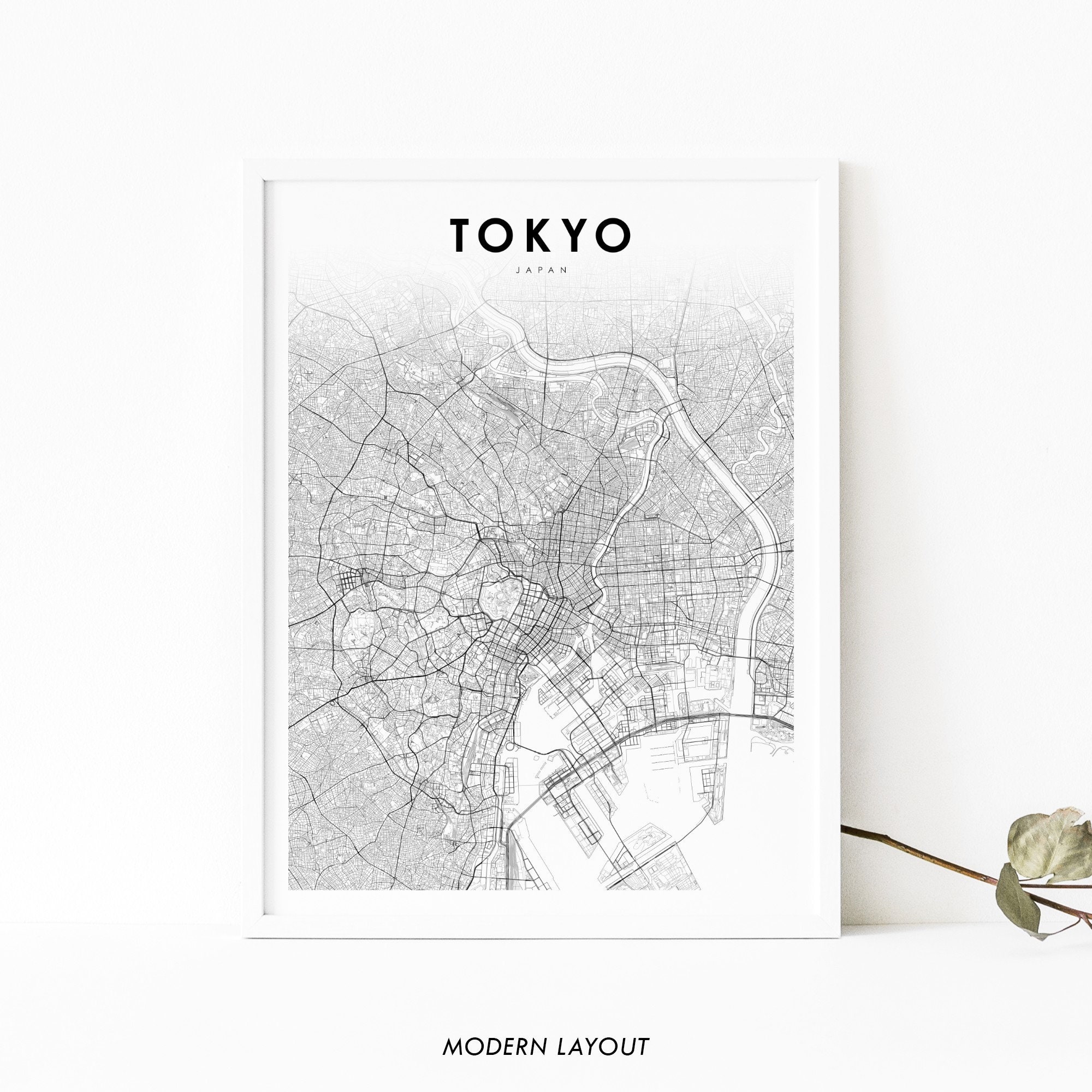 Printable Map Of Tokyo Tokyo Japan Map Print Map Art Poster 東京 東京都 日本 City Street | Etsy Hong Kong