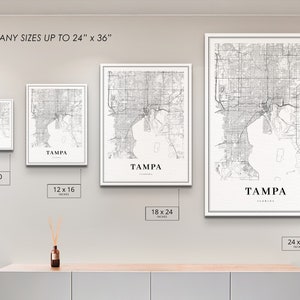 Tampa FL Map Print, Florida USA Map Art Poster, Tampa Bay Area City Street Road Map Print, Nursery Room Wall Office Decor, Printable Map image 6