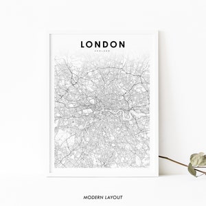Impresión de mapas de Inglaterra del área de Londres, cartel de arte de mapas del Reino Unido, impresión de mapas de carreteras de la calle de la ciudad, decoración de la oficina de la pared de la guardería, mapa imprimible