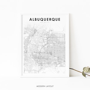 Albuquerque Area NM Map Print, New Mexico USA Map Art Poster, City Street Road Map Print, Nursery Room Wall Office Decor, Printable Map