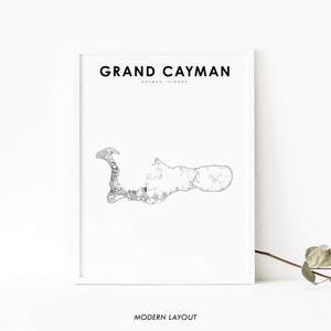 Grand Cayman Karte Druck, Kaimaninseln Karte Kunst Poster, George Town Stadt Straße Straßenkarte Druck, Kinderzimmer Wand Büro Dekor, druckbare Karte