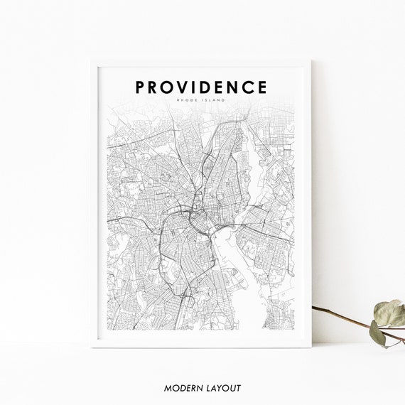 Providence RI Map Print, Rhode Island USA Map Art Poster, City Street Road Map Print, Nursery Room Wall Office Decor, Printable Map