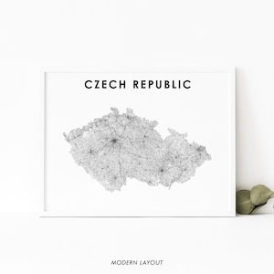 Tsjechië kaart afdrukken, Tsjechië routekaart Art Poster, Česká republika Praag Europa kaart kunst, kinderkamer muur Office Decor, afdrukbare kaart