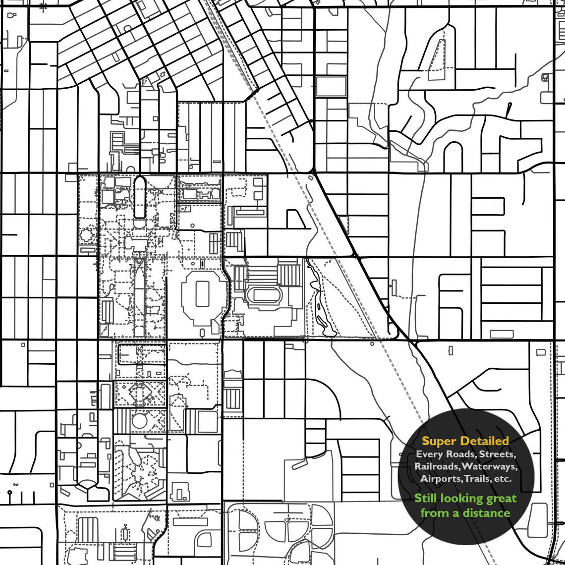 Norman OK Map Print Oklahoma USA Map Art Poster City Street - Etsy
