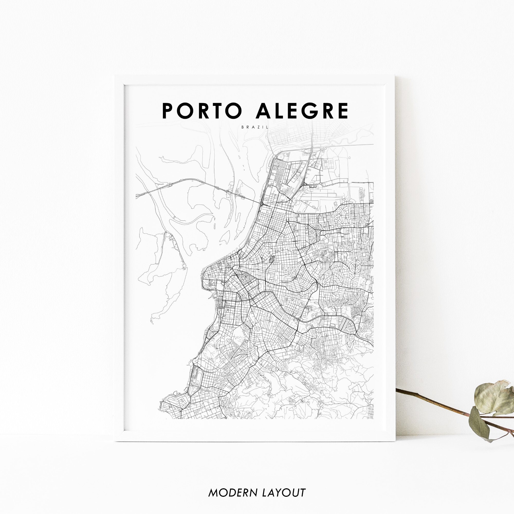 Porto Alegre Brazil Map Porto Alegre Brazil Map Print Map Art Poster Rio Grande Do | Etsy Ireland