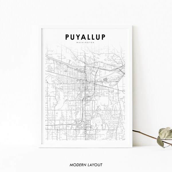 Puyallup Map Poster Etsy Australia Puyallup Map Poster Etsy Australia
