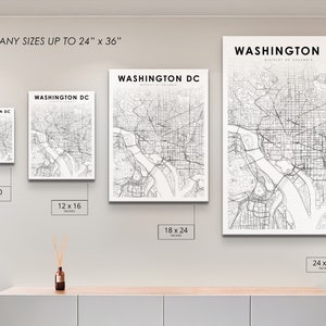 Downtown Washington DC Map Print, District of Columbia Map Art Poster ...