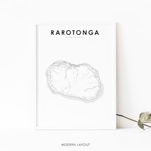 Rarotonga Cookinseln Karte Print, Road Map Poster, Kūki 'Āirani Avarua Map Art, Kinderzimmer Wand Büro Dekor, druckbare Karte