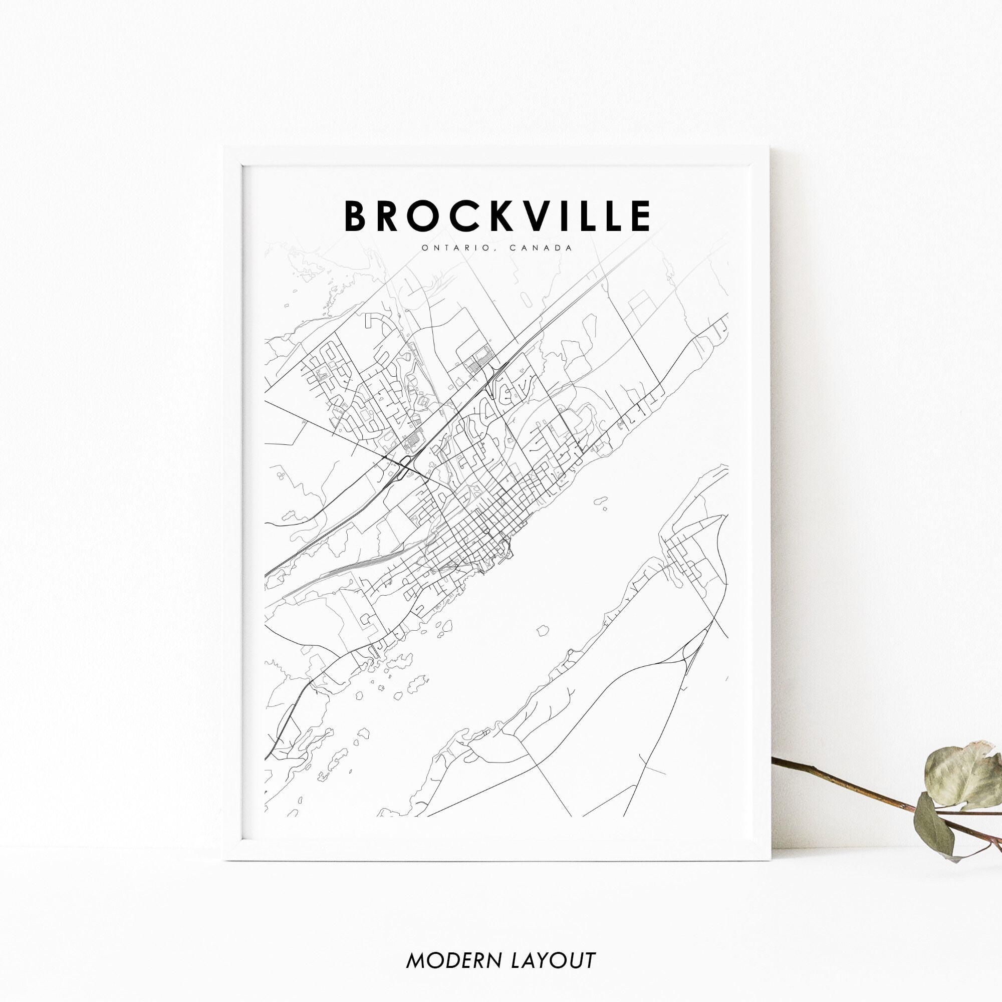 Map Of Brockville Ontario Brockville Ontario Map Print On Canada Map Art Poster | Etsy Canada