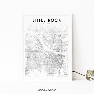 Little Rock AR Map Print, Arkansas USA Map Art Poster, City Street Road Map Print, Nursery Room Wall Office Decor, Printable Map