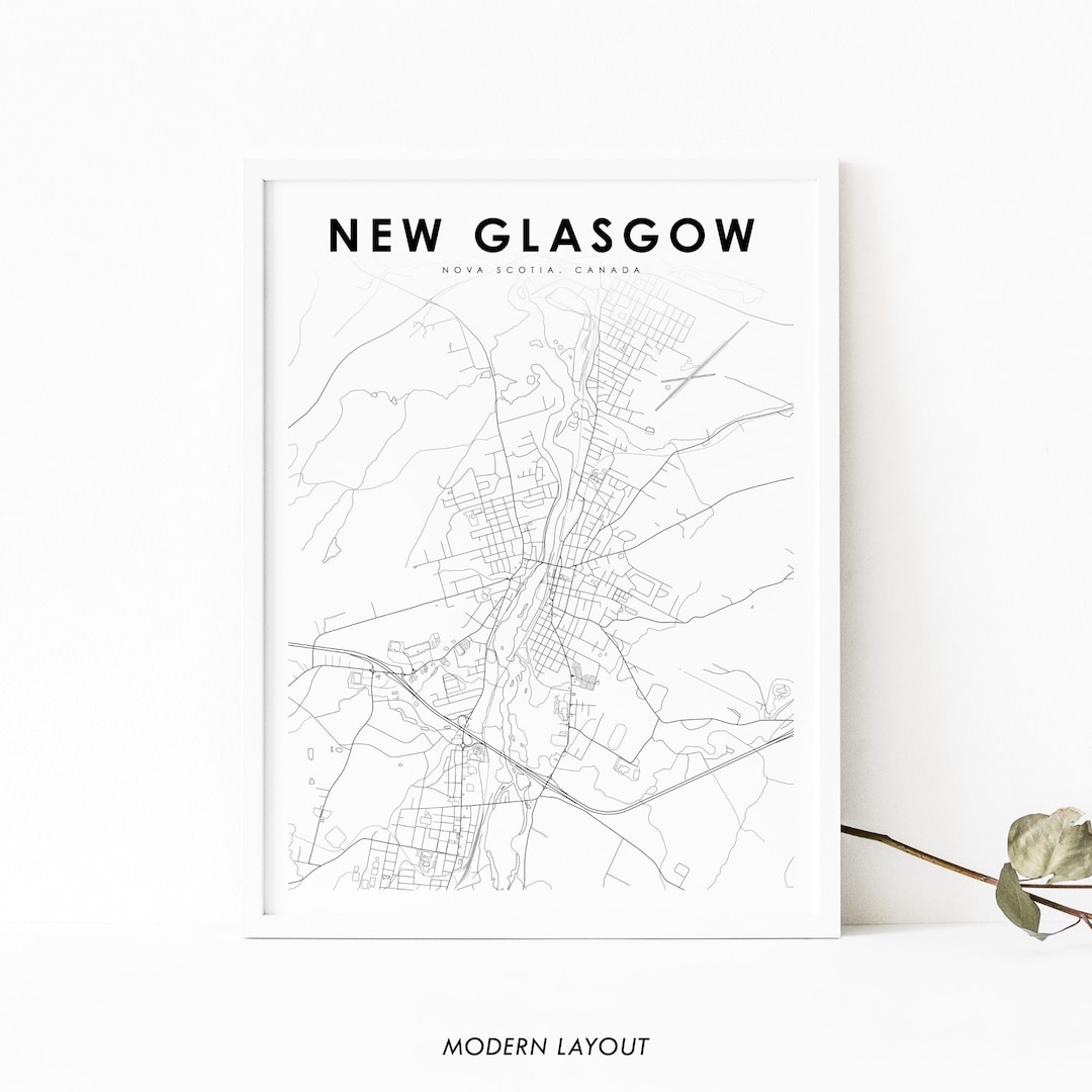 New Glasgow Nova Scotia Map Print NS Canada Map Art Poster Etsy UK