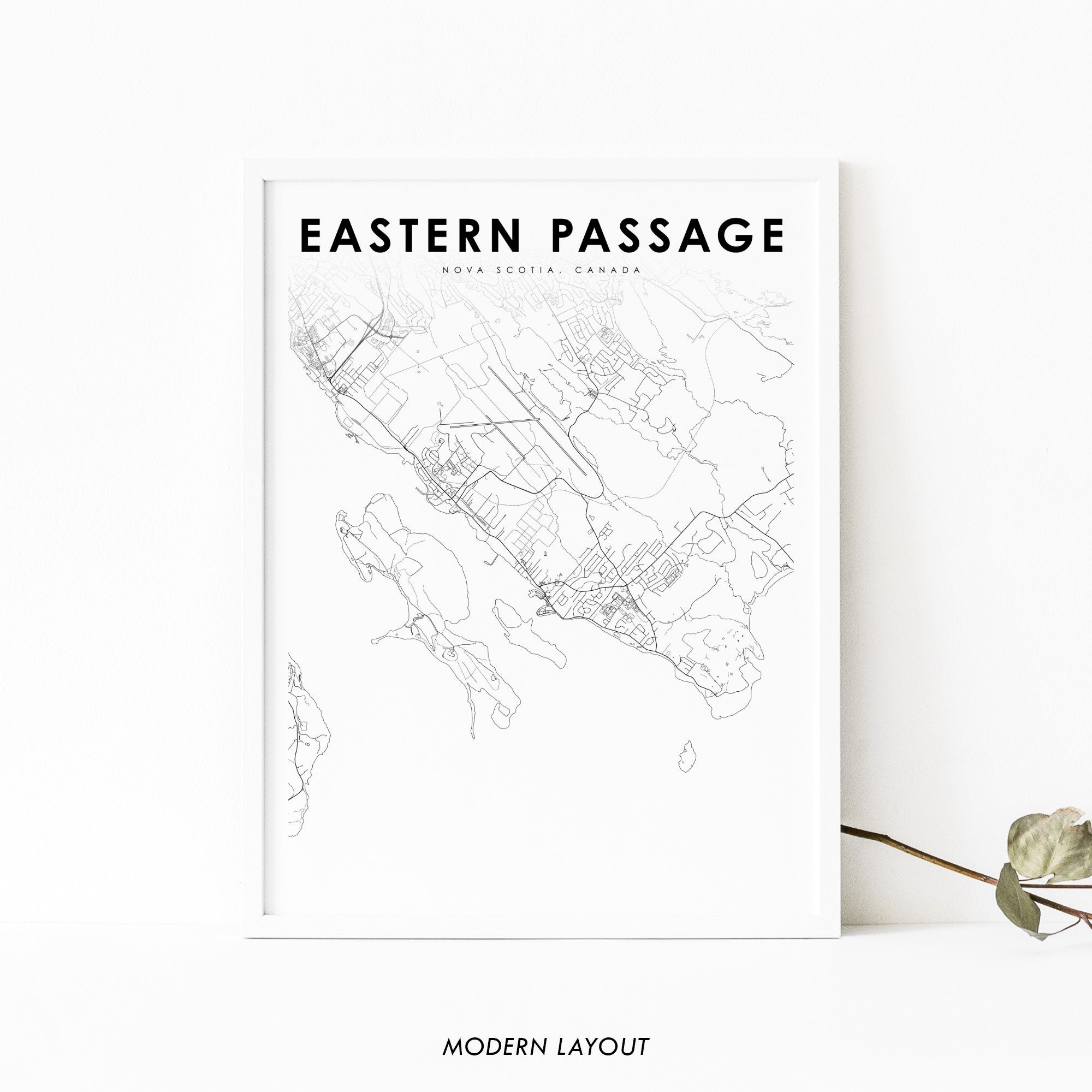 Eastern Passage Nova Scotia Map Print NS Canada Map Art Etsy