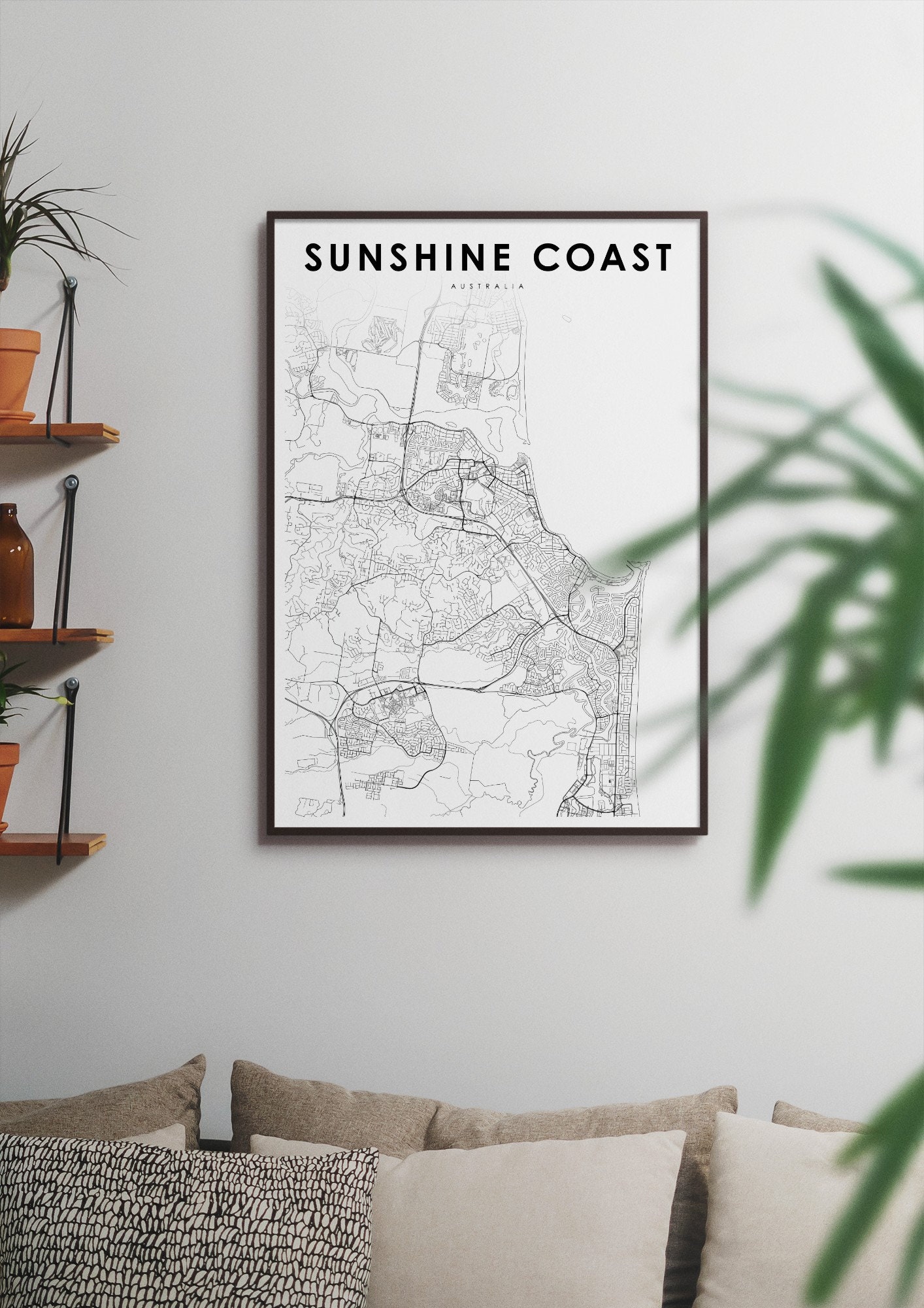 Sunshine Coast QLD Australia Map Print Map Art Poster Etsy