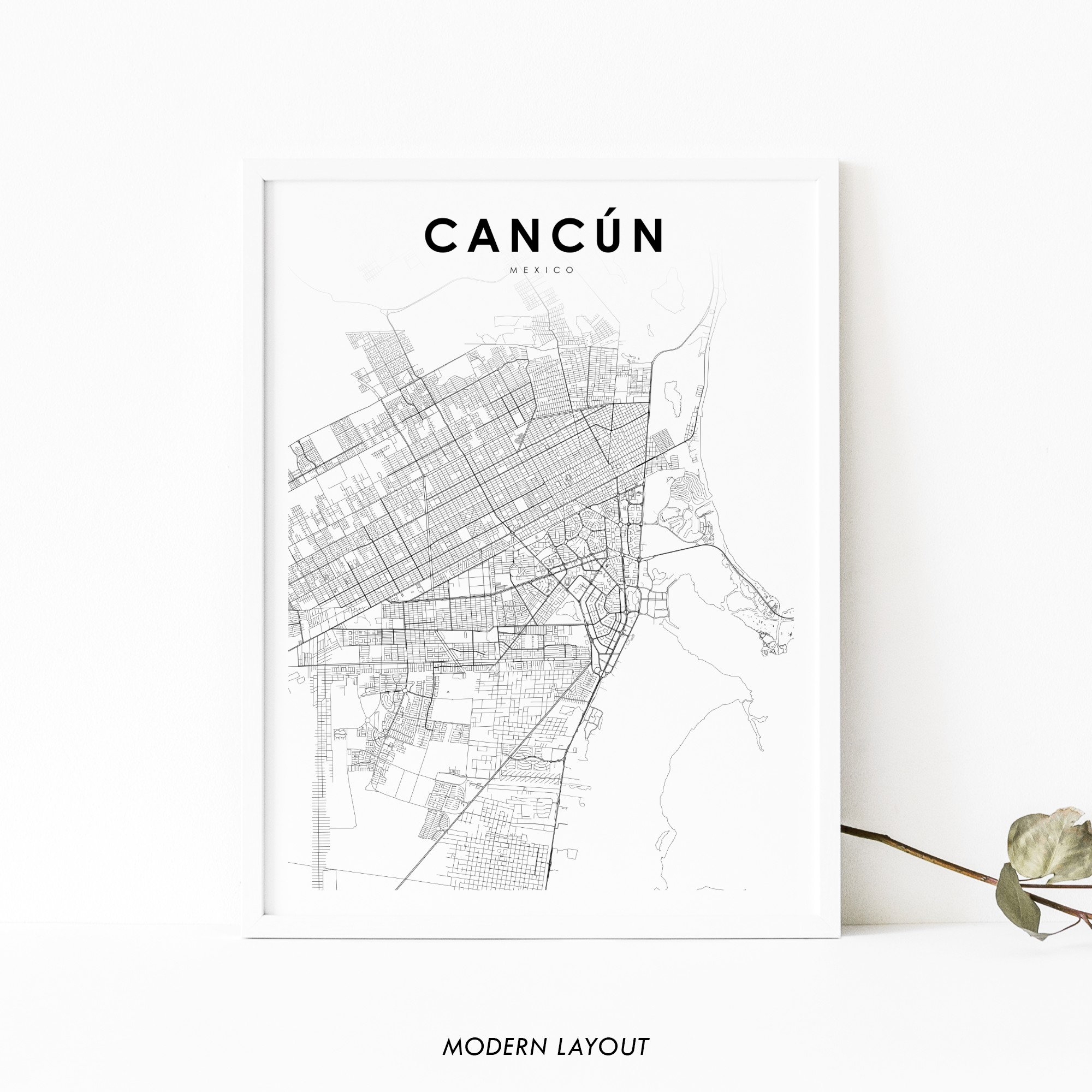 Cancun Mexico Map Print Cancún México Map Art Poster City | Etsy
