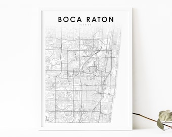 Boca Raton Map Art - Etsy