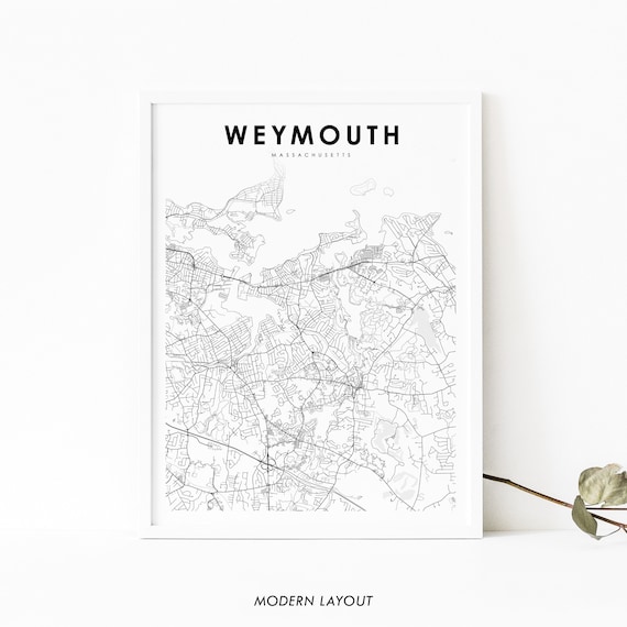 Weymouth MA Map Print Massachusetts USA Map Art Poster | Etsy