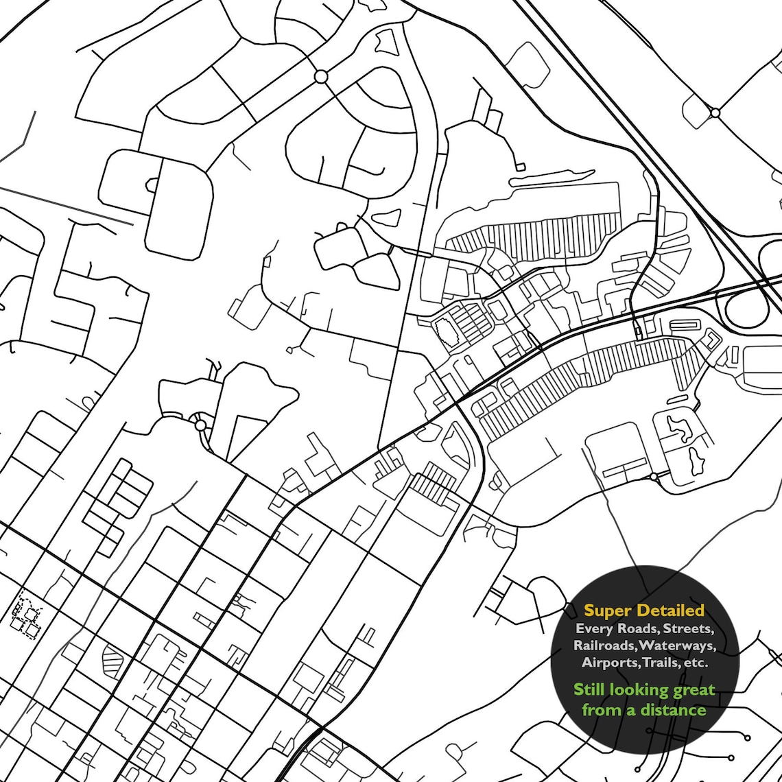 Summerville SC Map Print South Carolina USA Map Art Poster Etsy