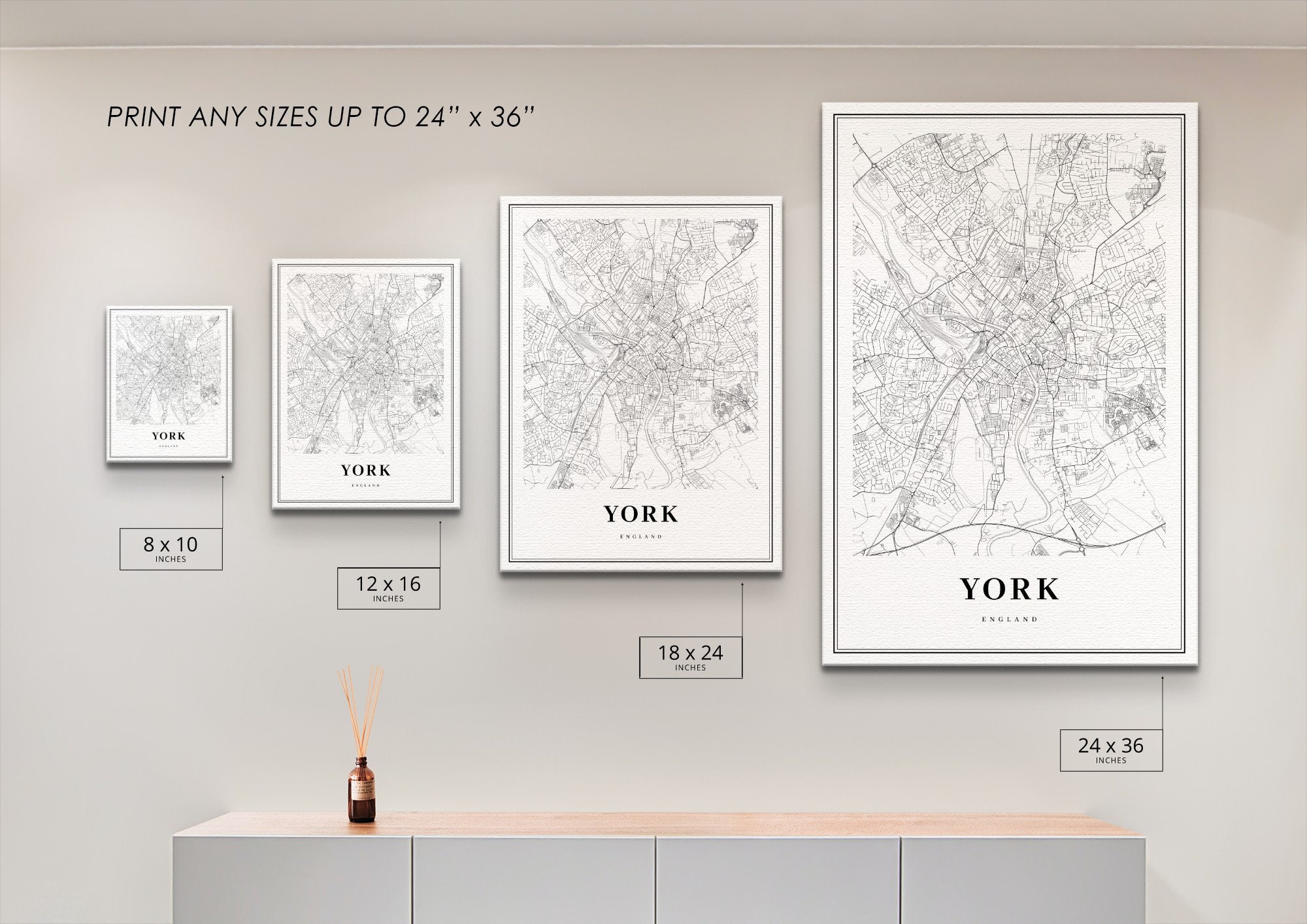 York England Map Print UK United Kingdom Art Poster Etsy