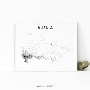 Rusland kaart afdrukken, routekaart Art Poster, Moskou Russische Federatie landkaart kunst, kinderkamer muur Office Decor, afdrukbare kaart