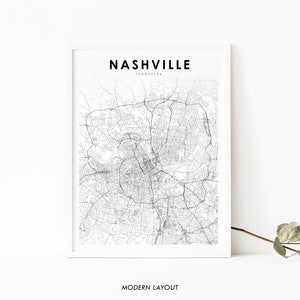 Nashville Area TN Map Print, Tennessee USA Map Art Poster, City Street Road Map Print, Nursery Room Wall Office Decor, Printable Map