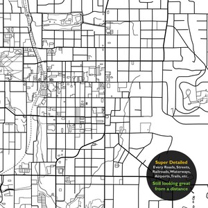 Fayetteville AR Map Print, Arkansas USA Map Art Poster, City Street ...